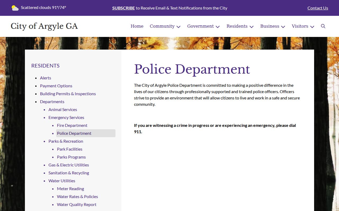 Argyle warrant records police department page in Clinch County